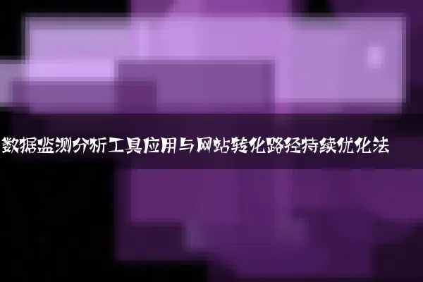 数据监测分析工具应用与网站转化路径持续优化法