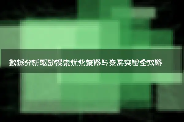 数据分析驱动搜索优化策略与竞品突围全攻略