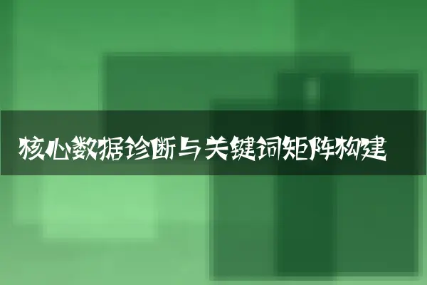 核心数据诊断与关键词矩阵构建
