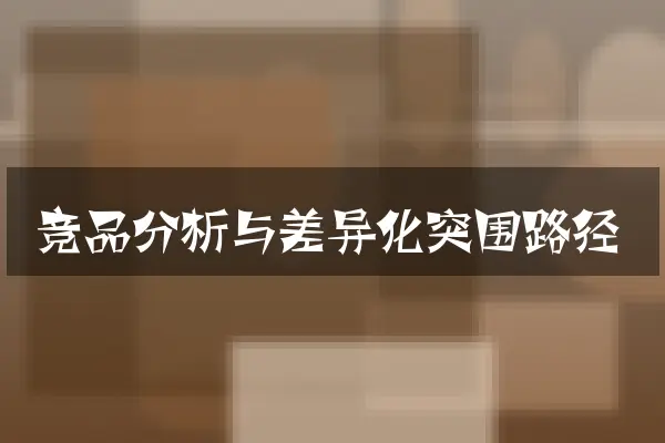 竞品分析与差异化突围路径