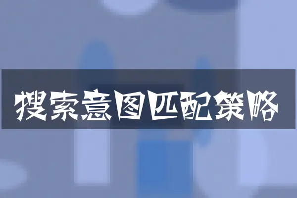 搜索意图匹配策略